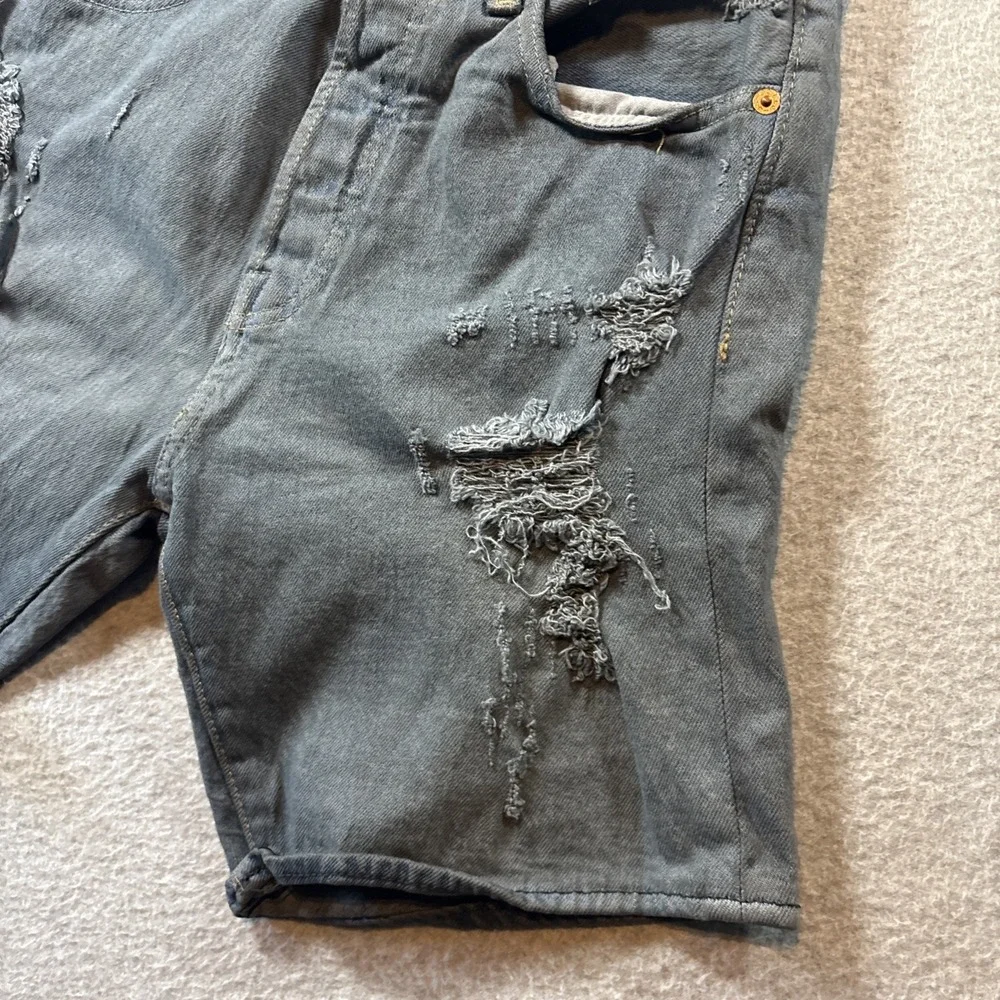 Levi's 501 Denim Stretch Sz 28 Men's Shorts Grunge Buttonfly Distressed Holes